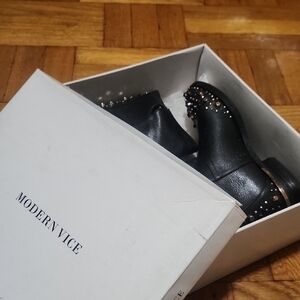 Modern Vice Black Studded Ankle Boots